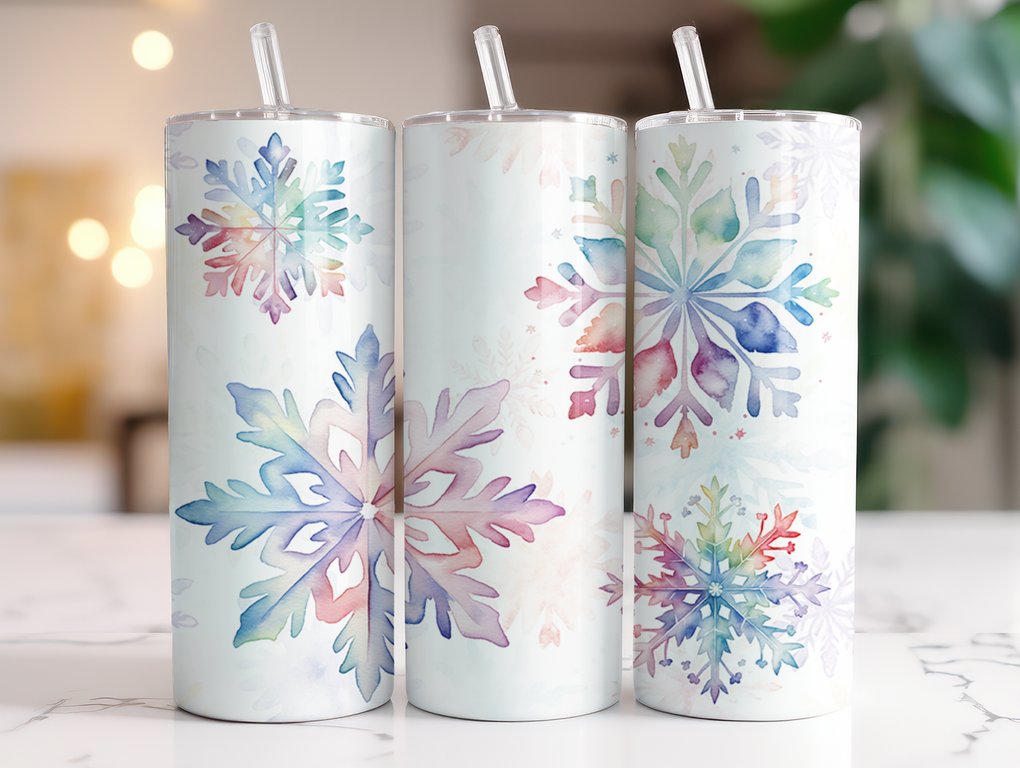 Pastel Snowflakes 20oz tumbler