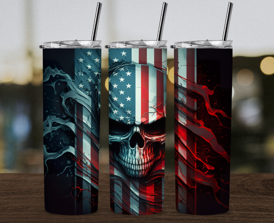 Skull American Flag