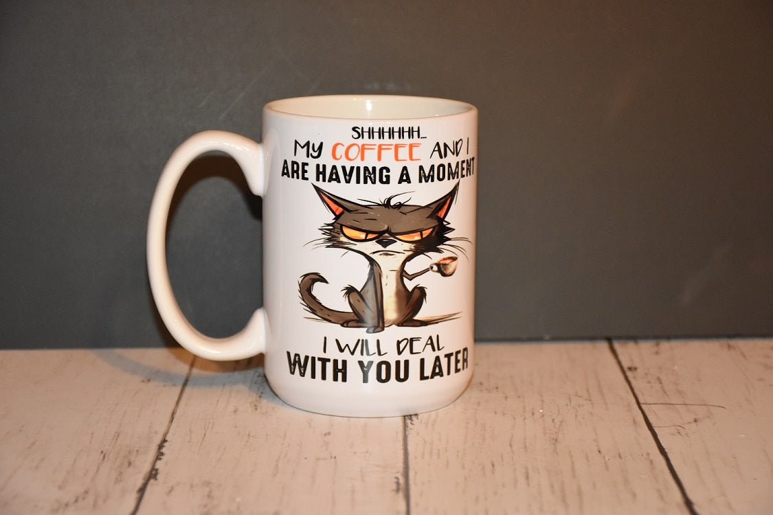 Shhh Having a Moment Coffee Mug