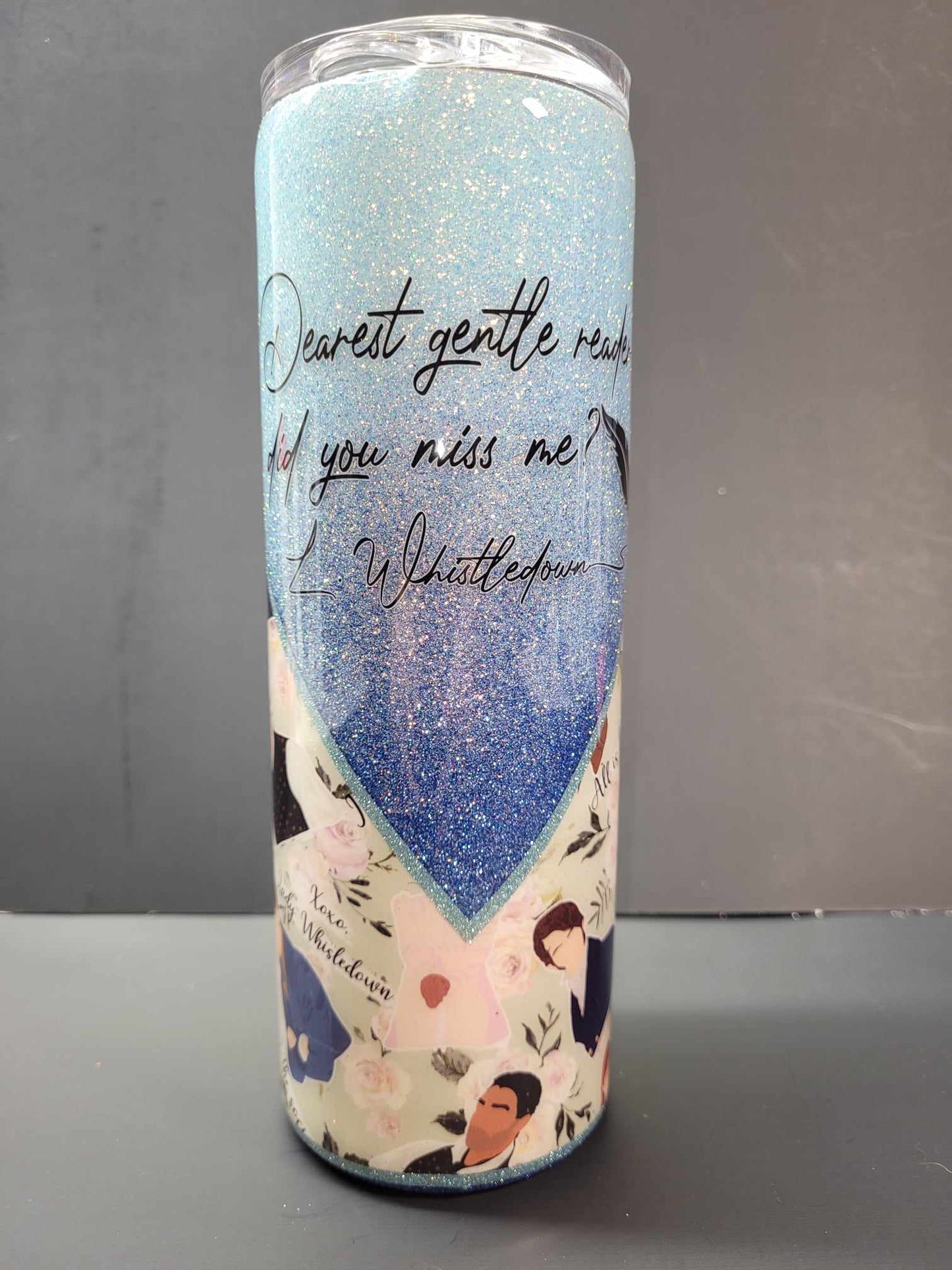 Dearest Reader 20oz glitter tumbler
